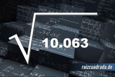 ¿Cuál es el resultado de la raíz cuadrada de 10063?