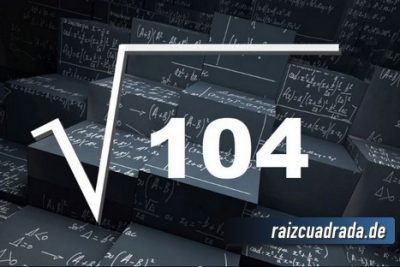 Resultado de la raíz cuadrada de 104