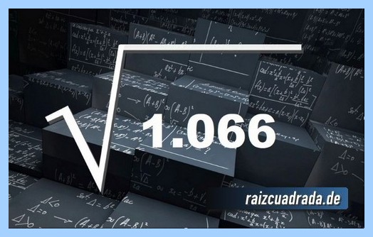 Representación comúnmente la operación matemática raíz cuadrada de 1066