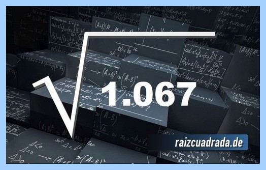 Representación matemáticamente la raíz cuadrada de 1067