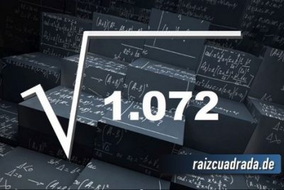 Resultado de la raíz cuadrada de 1072