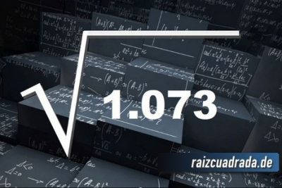 Resultado de la raíz cuadrada de 1073