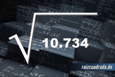 Resultado de la raíz de 10734