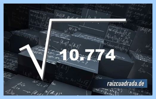 Representación matemáticamente la operación matemática raíz del número 10774