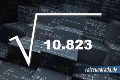 ¿Qué resultado obtenemos al resolver la raíz de 10823?