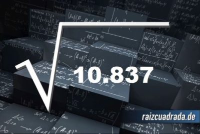 ¿Qué resultado obtenemos al resolver la raíz cuadrada de 10837?