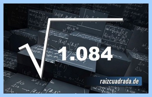 Como se representa frecuentemente la operación matemática raíz cuadrada del número 1084