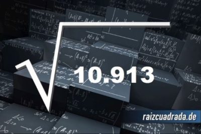 ¿Qué resultado obtenemos al resolver la raíz de 10913?