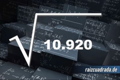Resultado de la raíz cuadrada de 10920