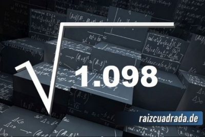 Resultado de la raíz cuadrada de 1098