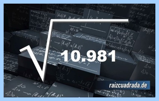 Forma de representar matemáticamente la raíz del número 10981