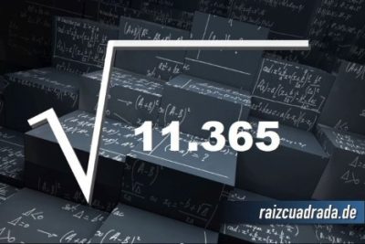 ¿Cuál es el resultado de la raíz cuadrada de 11365?
