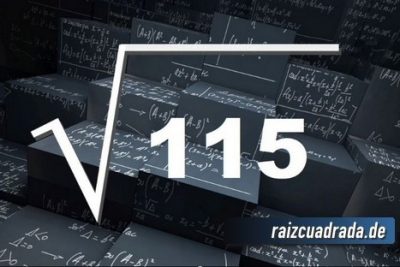 ¿Qué resultado obtenemos al resolver la raíz de 115?
