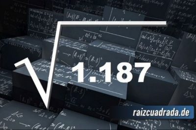 ¿Qué se obtiene al resolver la raíz cuadrada de 1187?