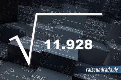 ¿Qué resultado obtenemos al resolver la raíz de 11928?