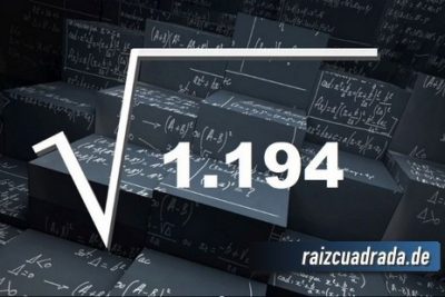 Resultado de la raíz cuadrada de 1194
