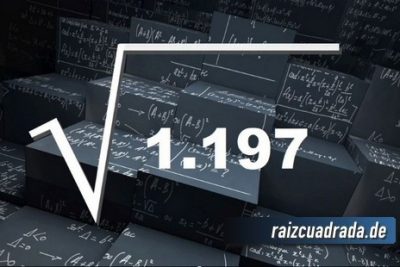 Resultado de la raíz cuadrada de 1197
