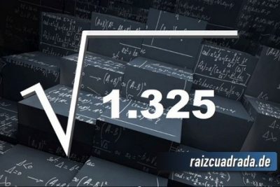 Resultado de la raíz cuadrada de 1325