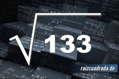 ¿Qué se obtiene al resolver la raíz cuadrada de 133?