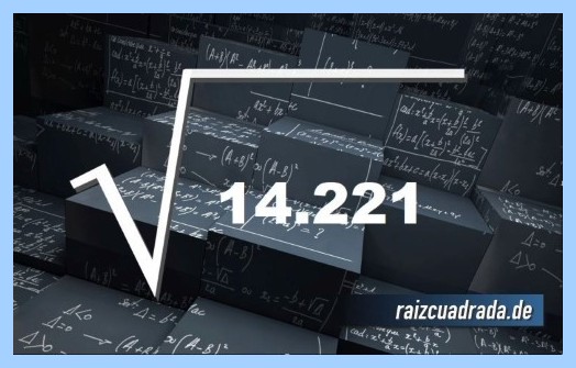 Forma de representar matemáticamente la operación raíz cuadrada del número 14221