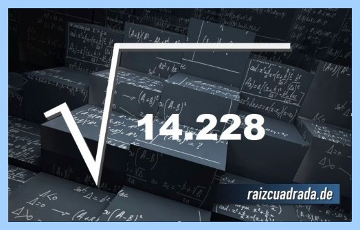Como se representa matemáticamente la operación matemática raíz del número 14228