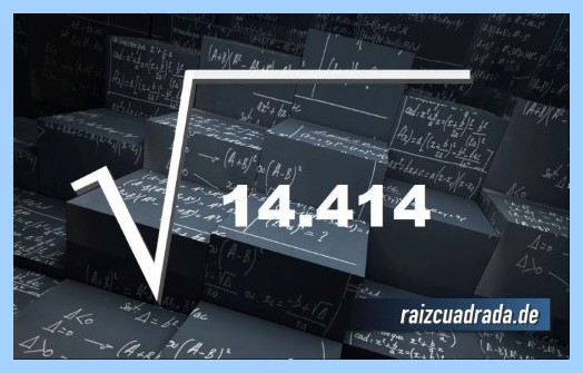 Como se representa comúnmente la operación matemática raíz del número 14414