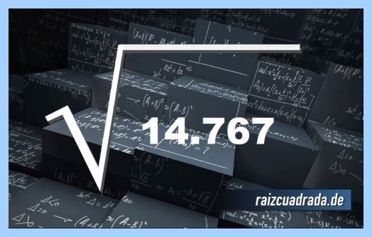 Representación matemáticamente la operación raíz del número 14767