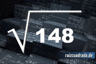 ¿Qué resultado obtenemos al resolver la raíz cuadrada de 148?