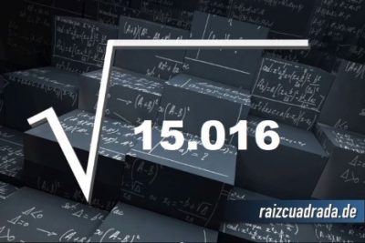 Resultado de la raíz cuadrada de 15016