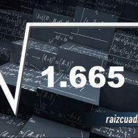 ¿Qué se obtiene al resolver la raíz cuadrada de 1665?