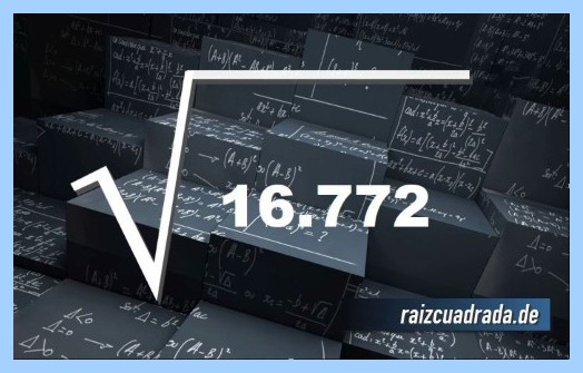 Representación matemáticamente la raíz de 16772