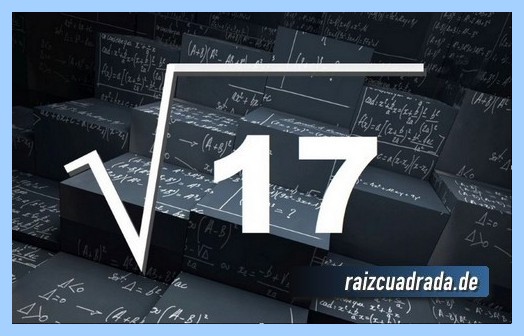 Forma de representar matemáticamente la operación matemática raíz del número 17