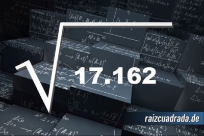 Resultado de la raíz de 17162