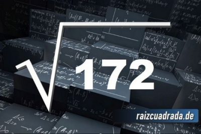 Resultado de la raíz cuadrada de 172