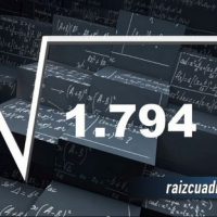 ¿Qué se obtiene al resolver la raíz cuadrada de 1794?