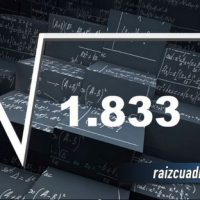 Resultado de la raíz cuadrada de 1833