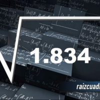 Resultado de la raíz cuadrada de 1834