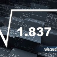 ¿Qué resultado obtenemos al resolver la raíz cuadrada de 1837?