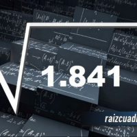 ¿Qué resultado obtenemos al resolver la raíz cuadrada de 1841?