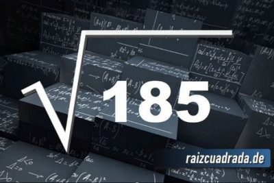Resultado de la raíz cuadrada de 185