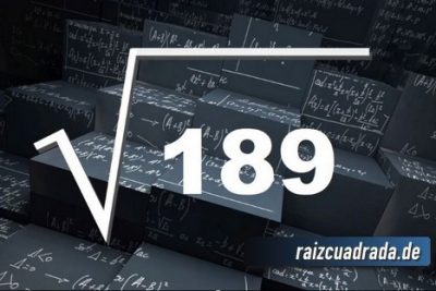 ¿Qué resultado obtenemos al resolver la raíz cuadrada de 189?