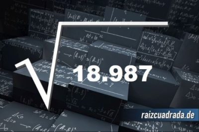 ¿Qué se obtiene al resolver la raíz cuadrada de 18987?