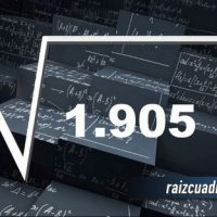¿Cuál es el resultado de la raíz cuadrada de 1905?