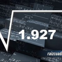 ¿Qué resultado obtenemos al resolver la raíz cuadrada de 1927?