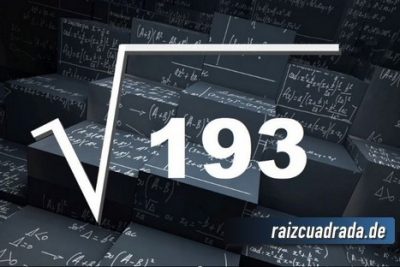 ¿Qué resultado obtenemos al resolver la raíz cuadrada de 193?