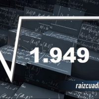 ¿Qué se obtiene al resolver la raíz cuadrada de 1949?