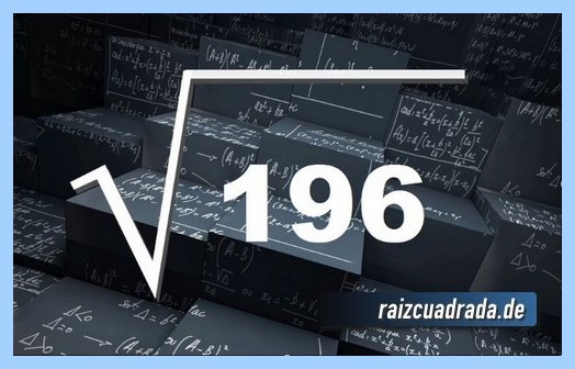 Forma de representar matemáticamente la raíz cuadrada del número 196