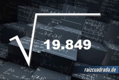 ¿Qué resultado obtenemos al resolver la raíz de 19849?