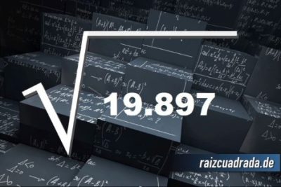 ¿Qué resultado obtenemos al resolver la raíz de 19897?