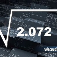 ¿Qué resultado obtenemos al resolver la raíz de 2072?